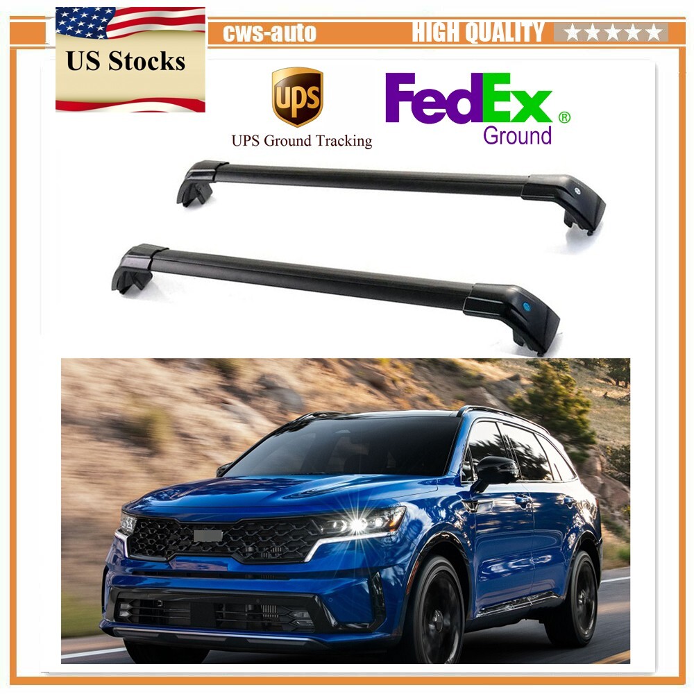 US Stock Fits for Kia Sorento 2021-2024 Aluminum Cross Bar Roof Rack Crossbar