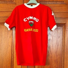 Maillot de foot manches courtes Manav Cymru/Pays de Galles Qatar 2022 rouge taille M