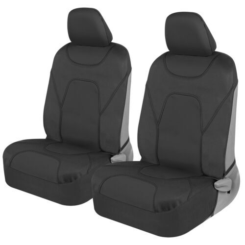 Black Classic Waterproof Car Seat Covers 2 Piece Front Protector Coverage - Bild 1 von 7