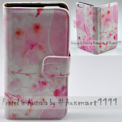 For Huawei Series - Sakura Pink Print Wallet Mobile Phone Case Cover
