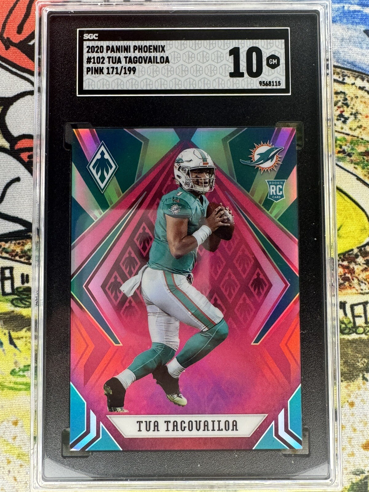TUA TAGOVAILOA SGC 10 2020 PANINI PHOENIX FOOTBALL #102 ROOKIE PINK /199