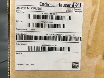 ENDRESS+HAUSER CPM253-MR8015 LIQUISYS PH/ORP SENDER FÜR MEMOSENS SENSOREN