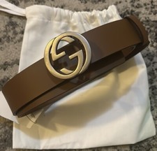 Gucci Interlocking G Signature Leather Belt 1.5 inch Width size 105/42