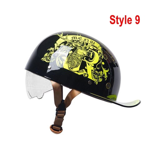 Retro Helmets Baseball Cap Half Motorcycle Duck Helmet Colorful Men Head Safety - Picture 36 of 43