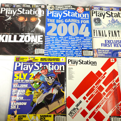 2004 Official US Playstation Magazine Lot 5 (3 with Demo Discs) Killzone Sly 2