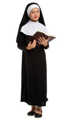 Kinder Nonne Kostüm Cosplay für Mädchen Halloween Kostüme Verkleidung 110 - 140 cm