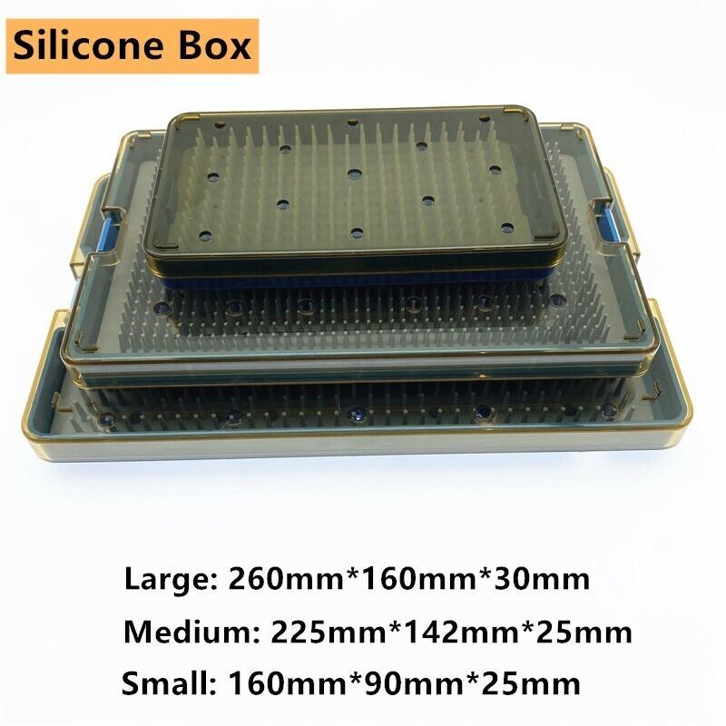Autoclave Sterilization Tray Case Box with Silicone Pad for Surgical ...
