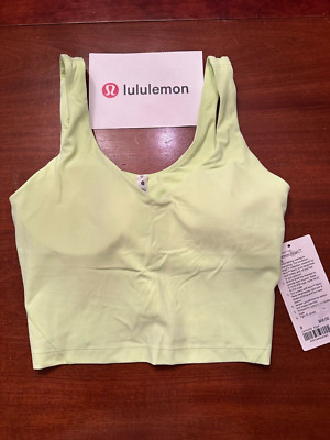 NWT $68 LULULEMON Align TANK TOP FZAP light APPLE GREEN BRA TOP Bralette Wmns 8