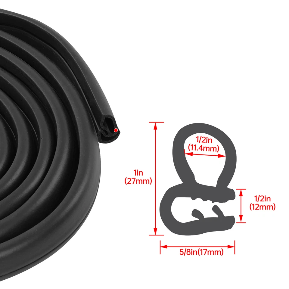 Rubber Door Seals Weatherstrip Pair Set Truck for 73-79 Ford F100 F150 F250 F350 - Image 3 of 4