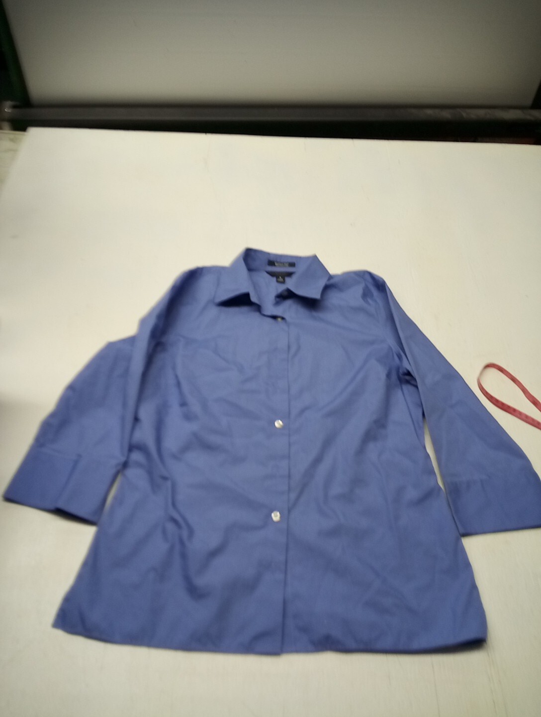 Lands End Womens TShirt Shaped Fit V Neck Cotton Short Sleeve Blue XL