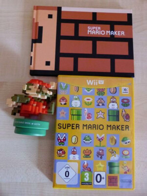WiiU Super Mario Maker Spiel+ amiibo 8-Bit Mario Figur+ Artbook-Limited Edition!