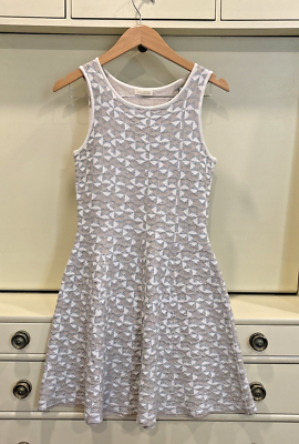 Shoshanna Fit And Flare Cream Silver Metallic Knit Mini Dress Sz S $395 |  eBay