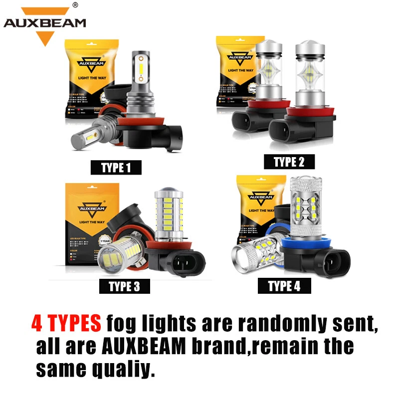 For Ford C-Max 2013-2017 AUXBEAM Canbus LED Headlight Hi/Lo+Fog Bulb Combo White - Image 3 of 4