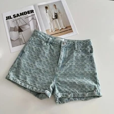 NWT COACH Women blue denim shorts  Organic cotton