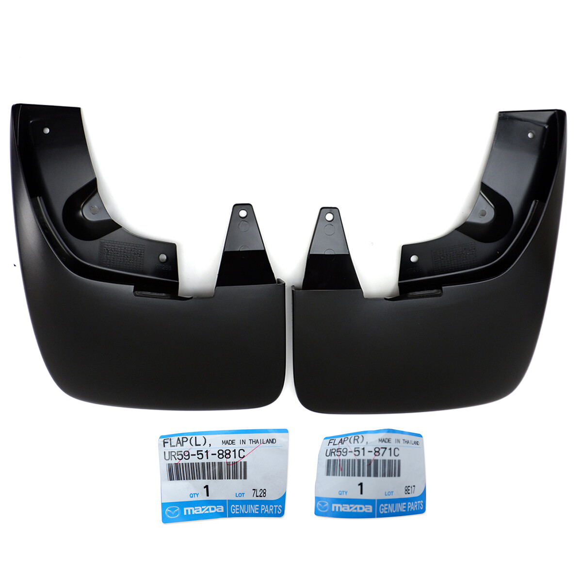 Rear LR Mud Flap Splash Guard Genuine Black For Mazda Bt-50 Pickup 2006 - 2011