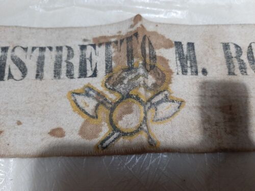 WW1-WW2-FASCIA DI COTONE-DISTRETTO MILITARE DI ROMA-LOGO GENIO-R. ESERCITO-WORLD - Foto 4 di 7