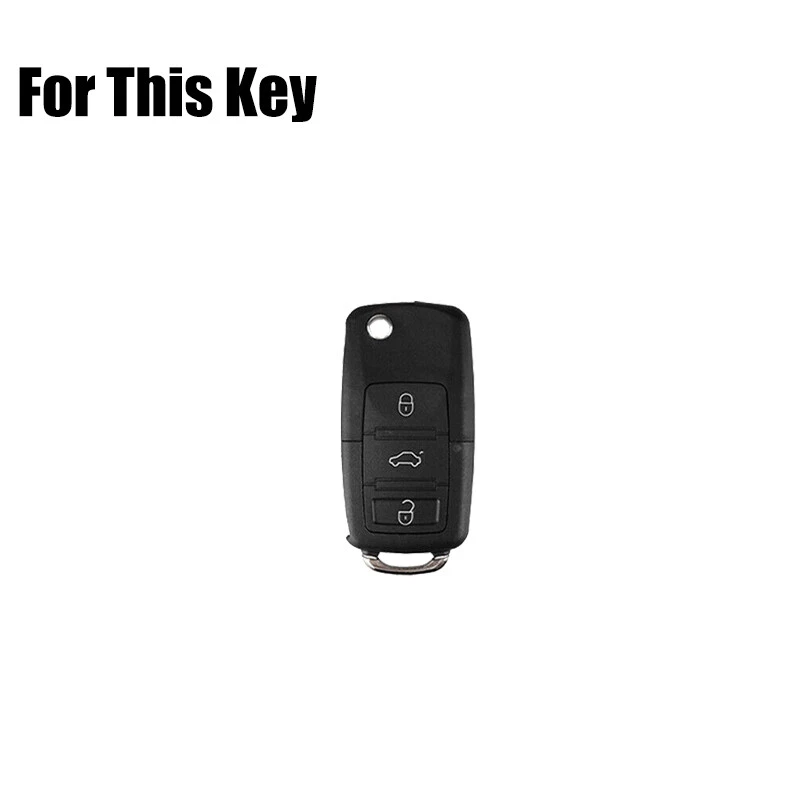 Aluminum Alloy Leather Car Key Case Cover For VW Tiguan Jetta Passat Golf Beetle Foto 2 de 4