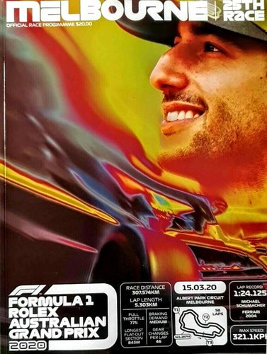 2020 FORMULA 1 F1 AUSTRALIA MELBOURNE GRAND PRIX OFFICIAL RACE PROGRAM GUIDE - Bild 2 von 7