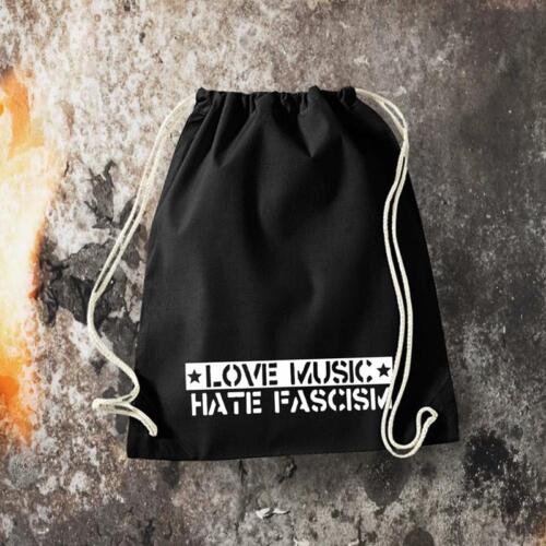 LOVE MUSIC HATE FASCISM SPORTBEUTEL - Afbeelding 1 van 1