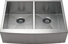 36" Equal Bowl Apron Farmhouse Stainless Steel Kitchen Sink - 10" Deep