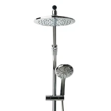 ShowerRail Sliding Handheld Dual Shower System Shower Head with 8-inch Rain H...