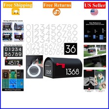 Reflective Vinyl House Numbers, 5 Sets, Self-Adhesive, Night-Glow, 3x3 4x2
