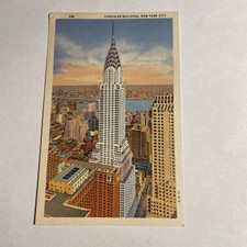 Vintage Chrysler Building New York City Linen Postcard Manhattan NYC