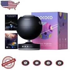 Galaxy Star Projector Bedroom Night Light Cordless HD 5K Disc Remote Relax