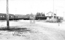 Railroad Train Station Depot Manteca California CA - Reprint