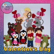 Valentine  s Day Sweethearts for Play Handmade Felt Set