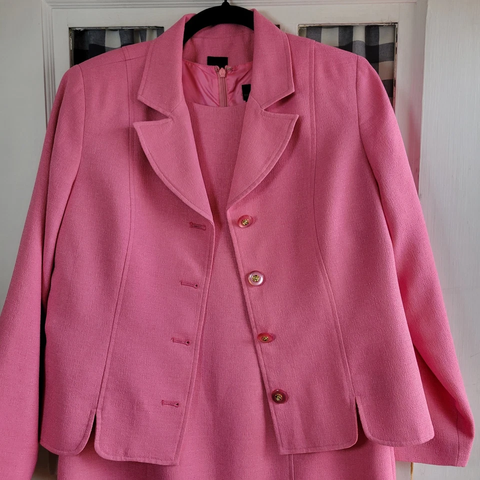 Винтажный Henry Lee женщин розовый Blazer куртка и платье с коротким рукавом комплект размер 10 - Изображение 2 из 4