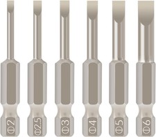 6 Pcs Slotted Screwdriver Bit Set Magnetic Flat Head Bits Variety Pack 