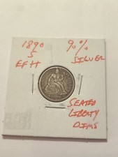1890 S EF+ Seated Liberty Dime Rare 90% Silver