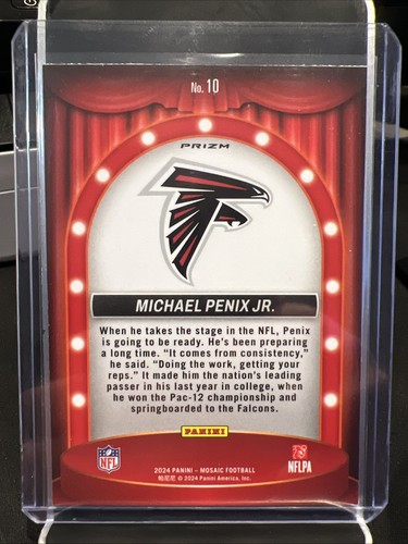 Mosaico Panini 2024 Michael Penix Jr. escenario central mosaico plateado #10 Falcons radiocontrol - Imagen 4 de 4