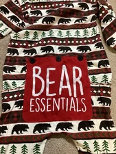 Lazy Bone Drop Seat Flapjack One Piece Union Suit Pajamas Large Bear Adult New