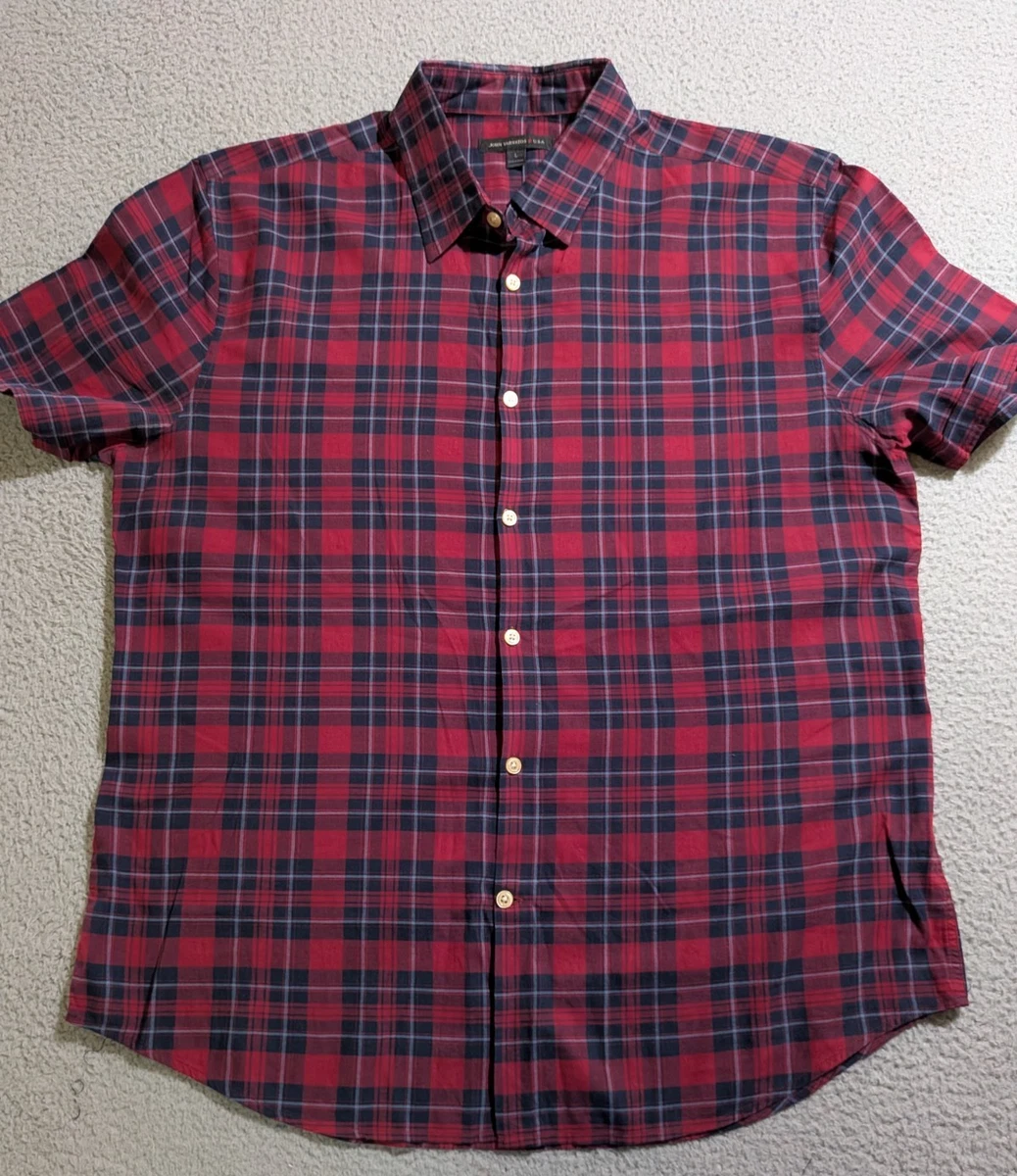 Chemise John Varvatos Red Star à Carreaux Vert Foncé - Taille XL, Manches Longues, Occasion