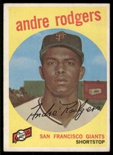 1959 Topps Andre Rodgers : White/lighter back #216 San Francisco Giants