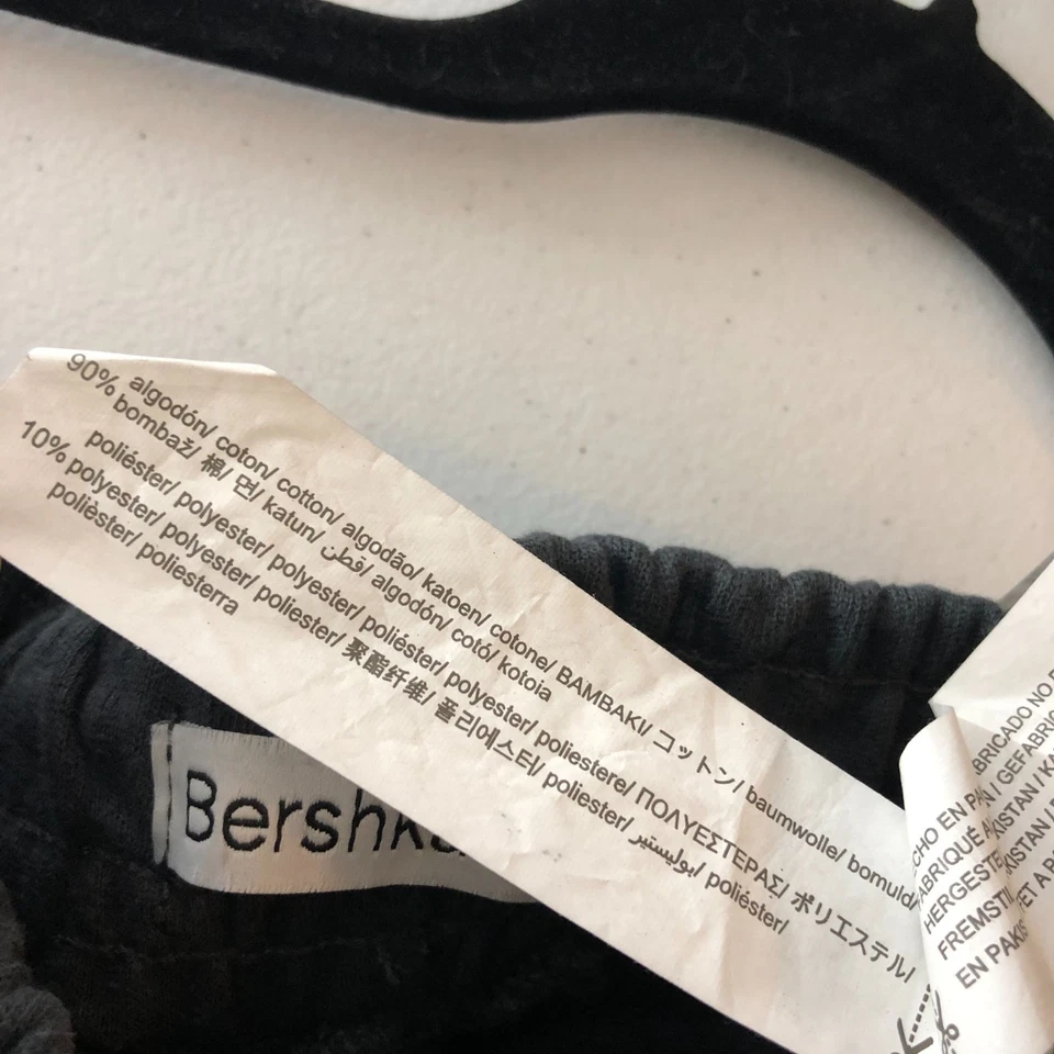 Bershka 女式工装裤 Capri Crop 宽腿针织拉棉混纺灰色 XS — 第 4/4 张图片
