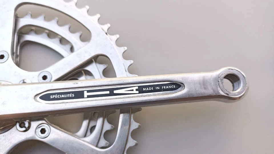 Spécialites TA Pédalier Crankset 52/42/36 14x1.25 170mm Triple Vélo Vintage  - Photo 4/4
