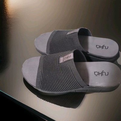 Ryka Women's Epic Slide Sandal Black Knit Comfort ACTIVFoam New In Box 8.5M