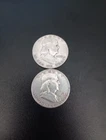 1952 Benjamin Franklin Half Dollar 90% Silver Circulated Lot of 2
