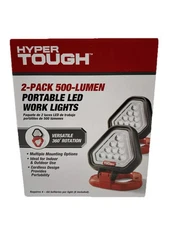 HyperTough 2-Pack 500 Lumen LED Work Lights LM58317-2 Battery Operated New