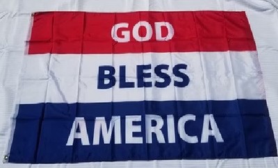 3x5 GOD BLESS AMERICA RWB FLAG BANNER 100D W/ GROMMETS