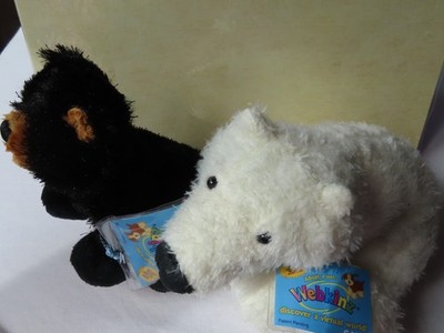 WebKinz HM116 Eisbär & HS004 Schwarzbär Stofftier