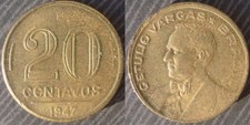 BRAZIL # 20 centavos 1947 " Getulio Vargas "