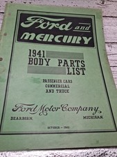 Original 1941 Ford Mercury Body Parts List Passenger Cars Commercial Trucks