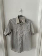 VTG Wrangler Pearl Snap Western Shirt USA Made Long Tails Striped 70s 80s SZ 16