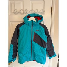Patagonia Kids Teal and Gray Hooded Winter Jacket Size 12 L