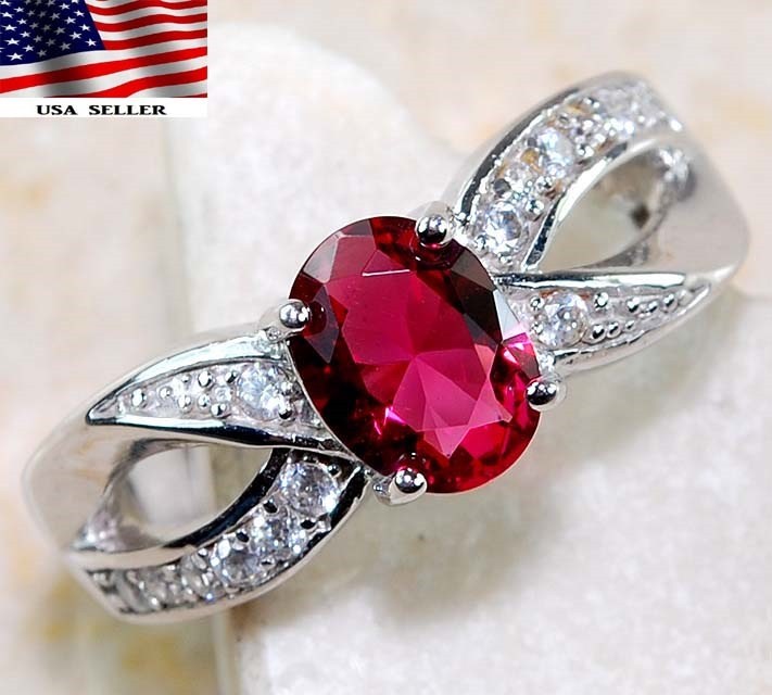 2CT Heat Treated Rubellite Tourmaline 925 Sterling Silver Ring Sz 8 L1-7