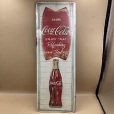 Coca Cola Metal Vintage Style Bottle Wall Decor Gas Oil Service Station Cooler